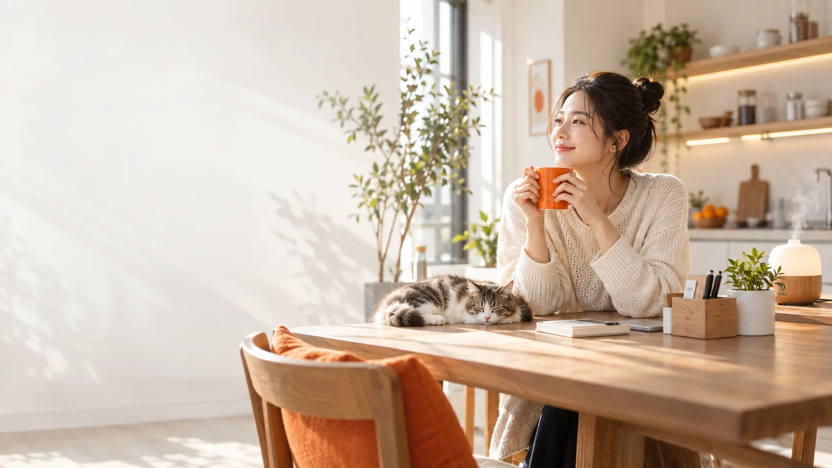 A warm everyday home setting